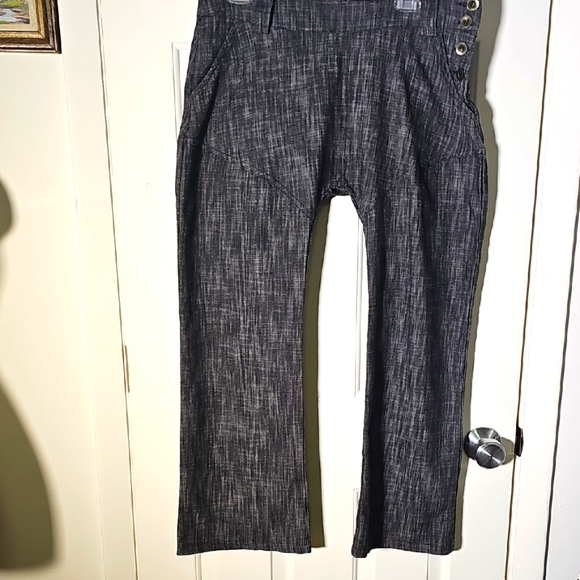 Gray Wide-Leg Pants. By GO-GO. Side Zipper And Buttons. Waist Flat Measurment 37 - Picture 1 of 8
